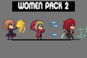 幻想Q版女性角色精灵图集像素艺术