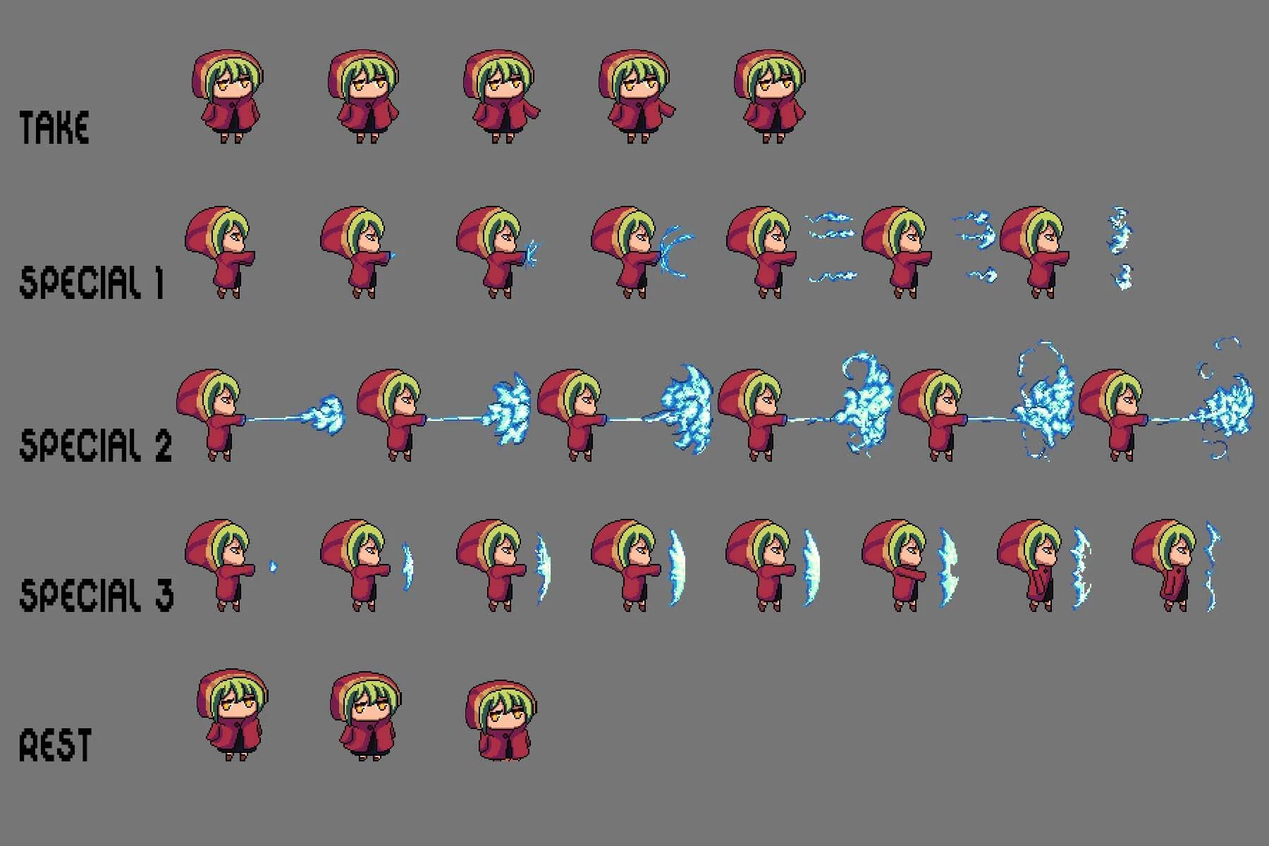 Fantasy Chibi Female Sprite Sheets Pixel Art