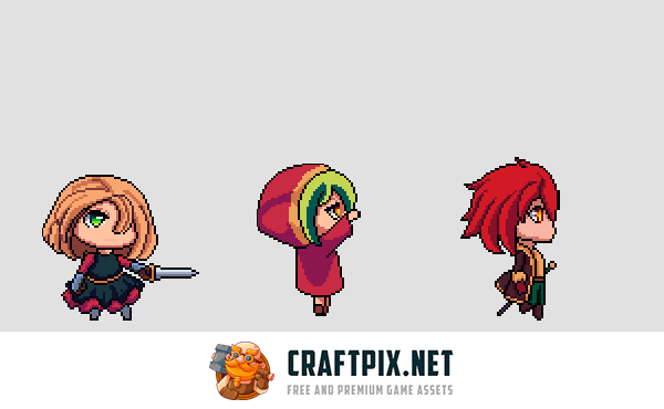 Fantasy Chibi Female Sprite Sheets Pixel Art
