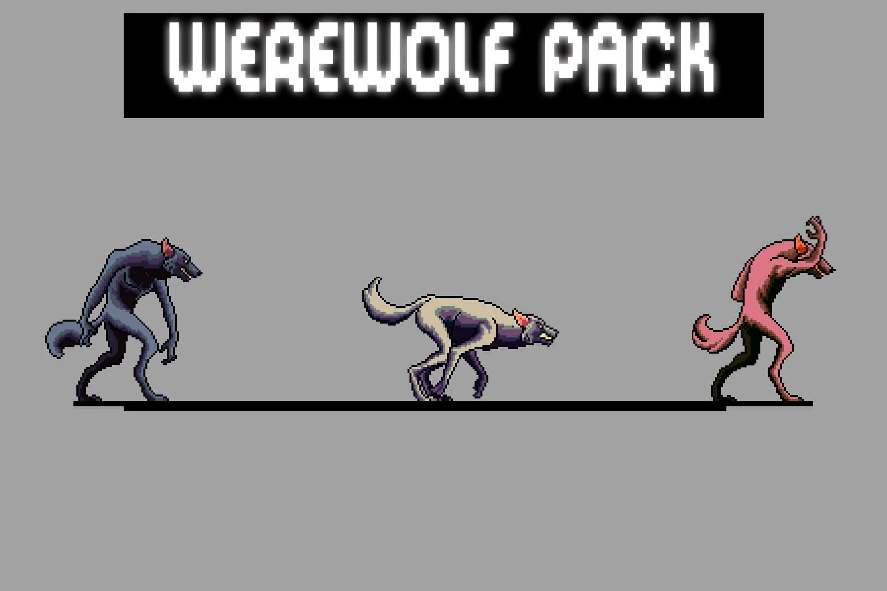 Werewolf Sprite Sheets Pixel Art