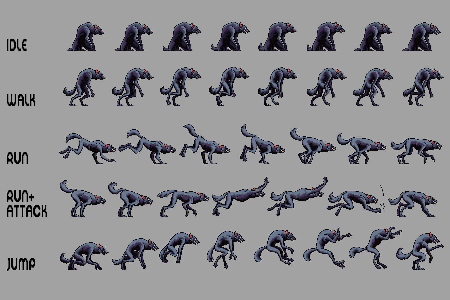 Werewolf Sprite Sheets Pixel Art