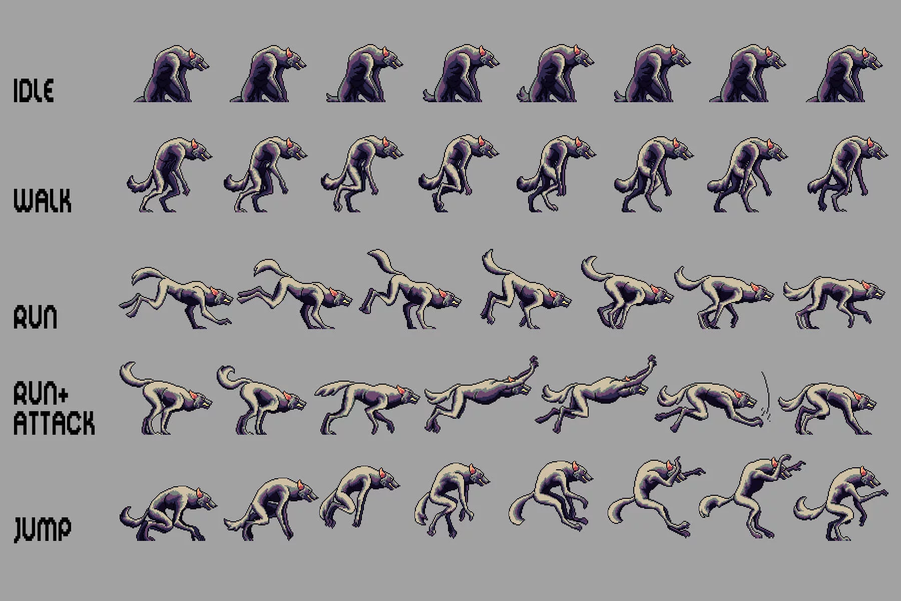 Werewolf Sprite Sheets Pixel Art