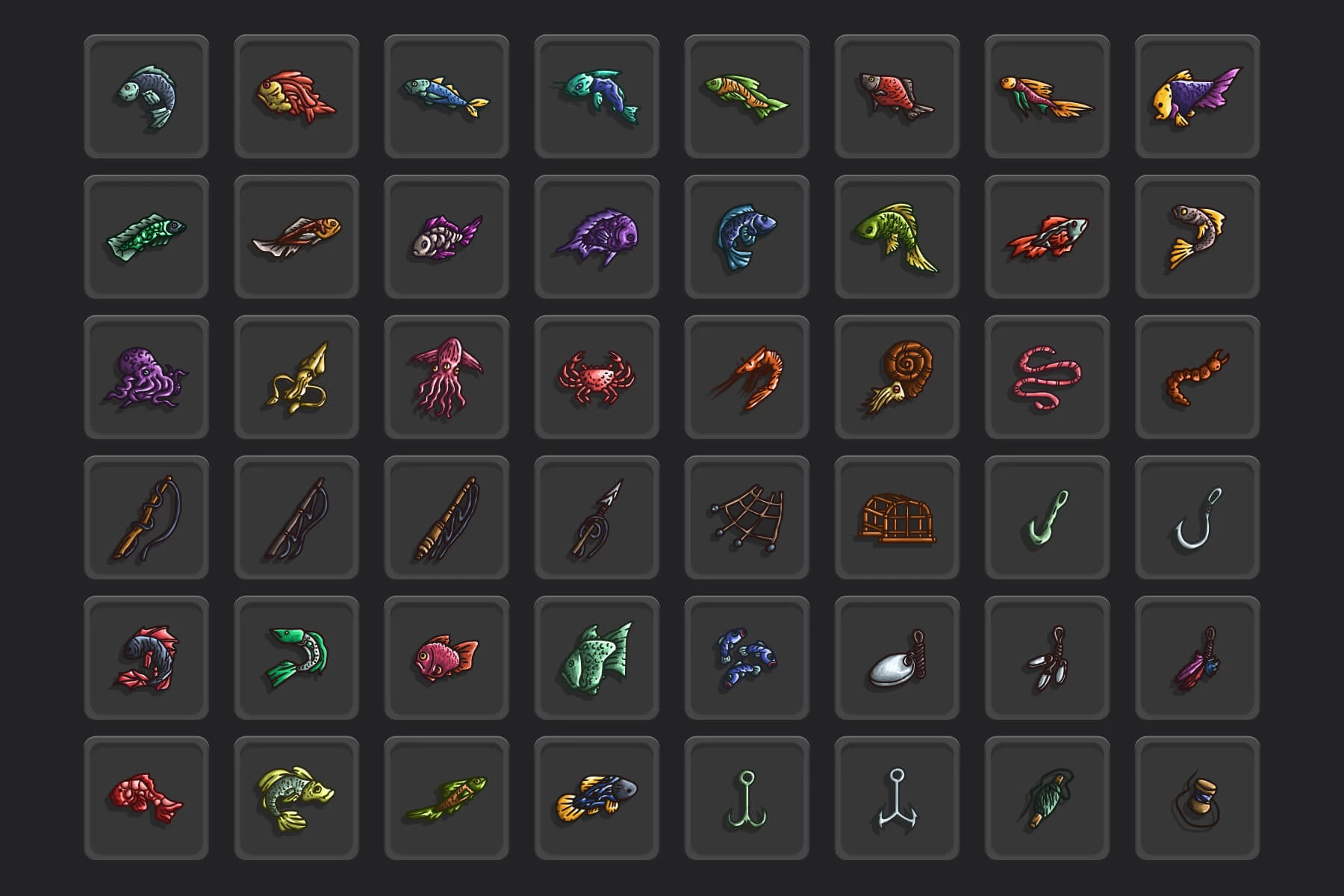 Fishing Game Icons