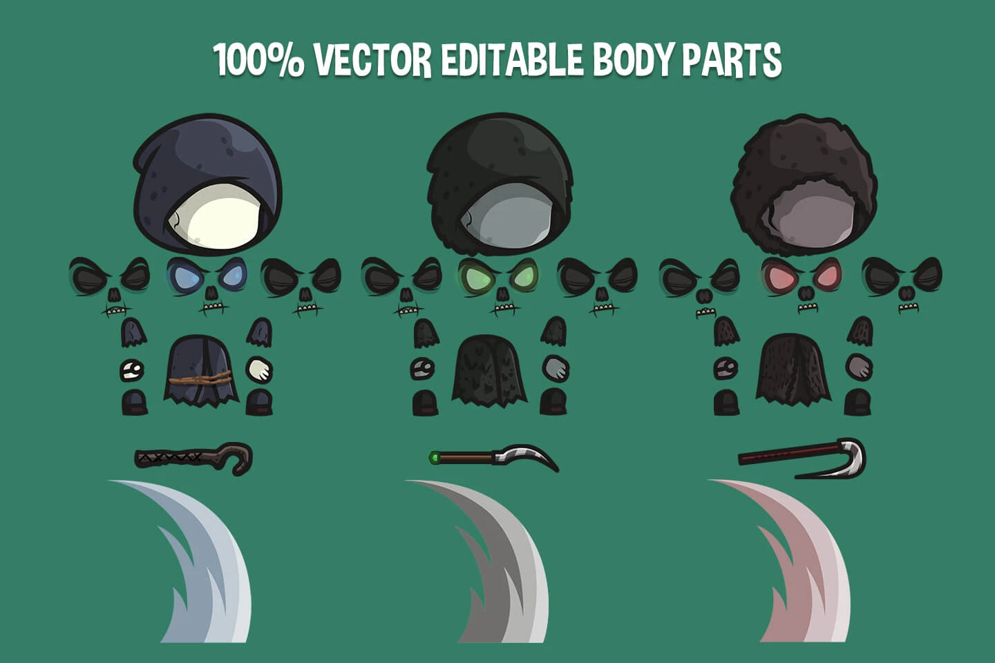 Reaper Man Chibi 2D Game Sprites