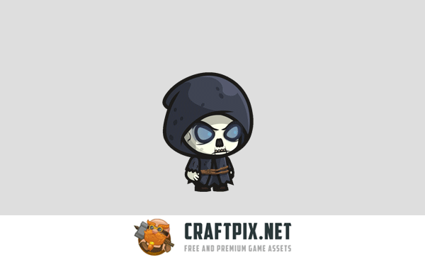 Reaper Man Chibi 2D Game Sprites
