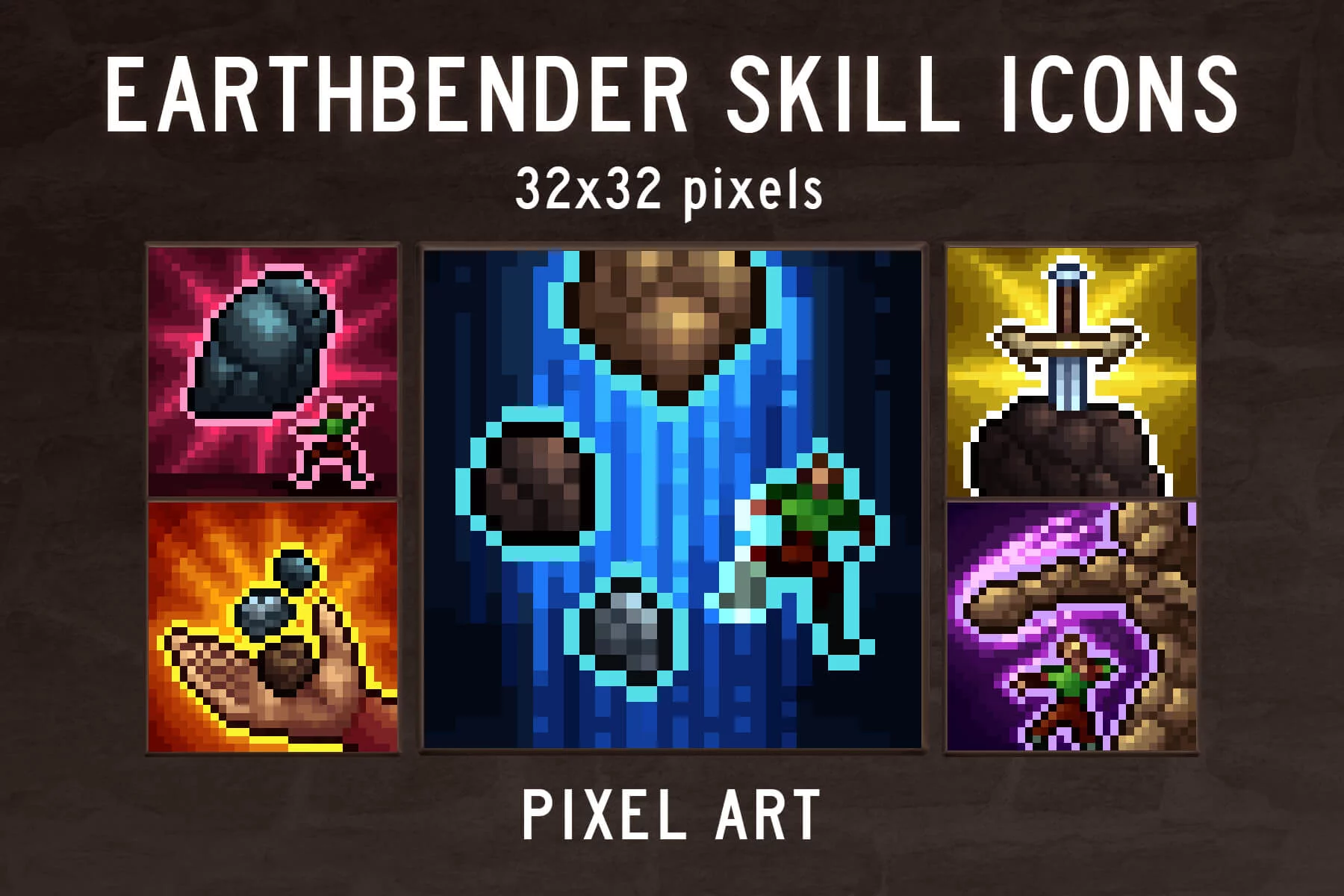 Earthbender Skills 32×32 Pixel Icon Pack