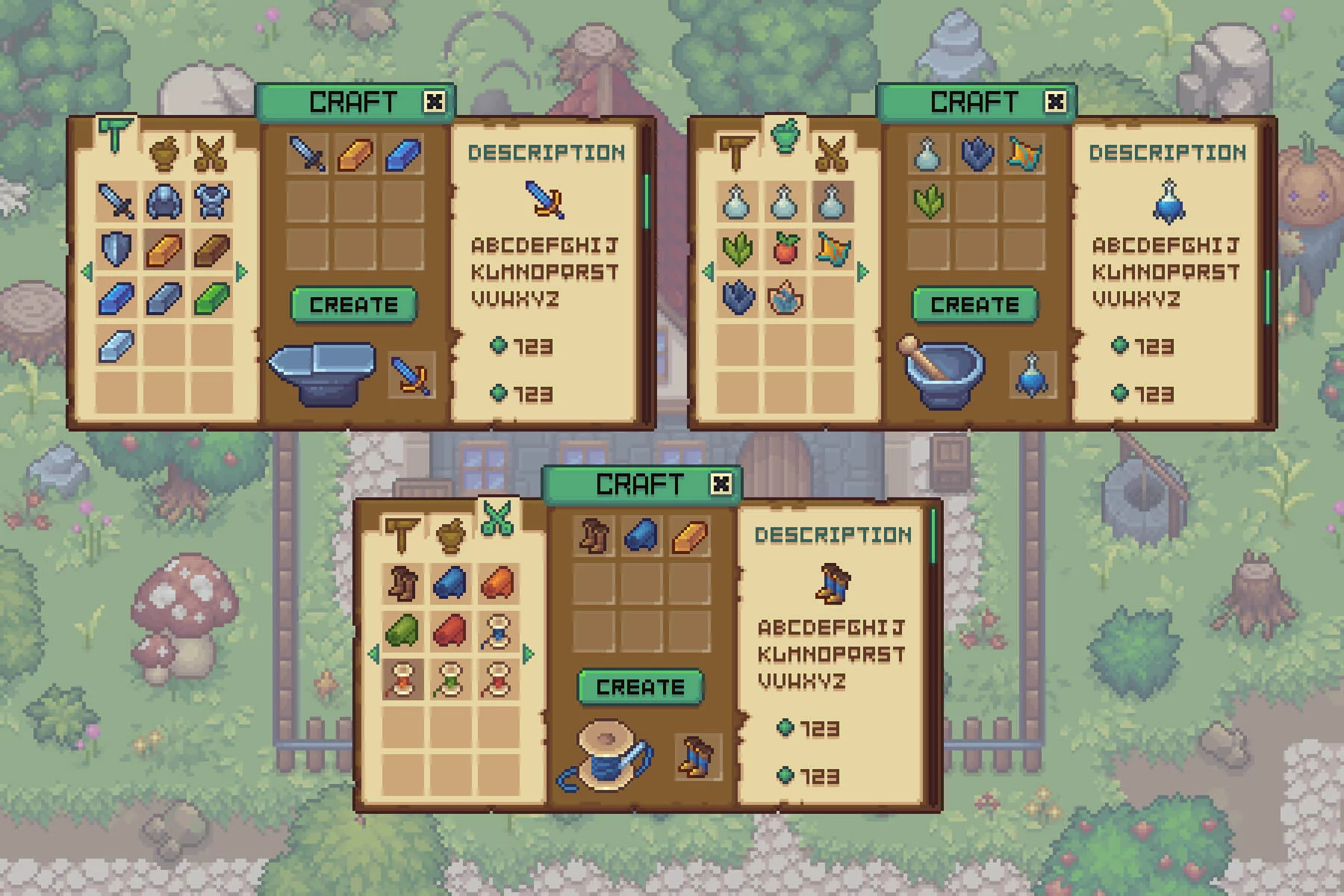 Basic Pixel Art UI for RPG