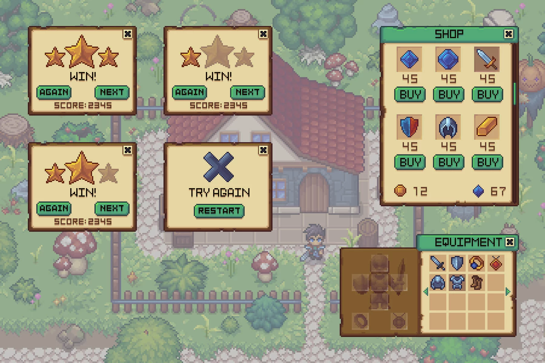 Basic Pixel Art UI for RPG