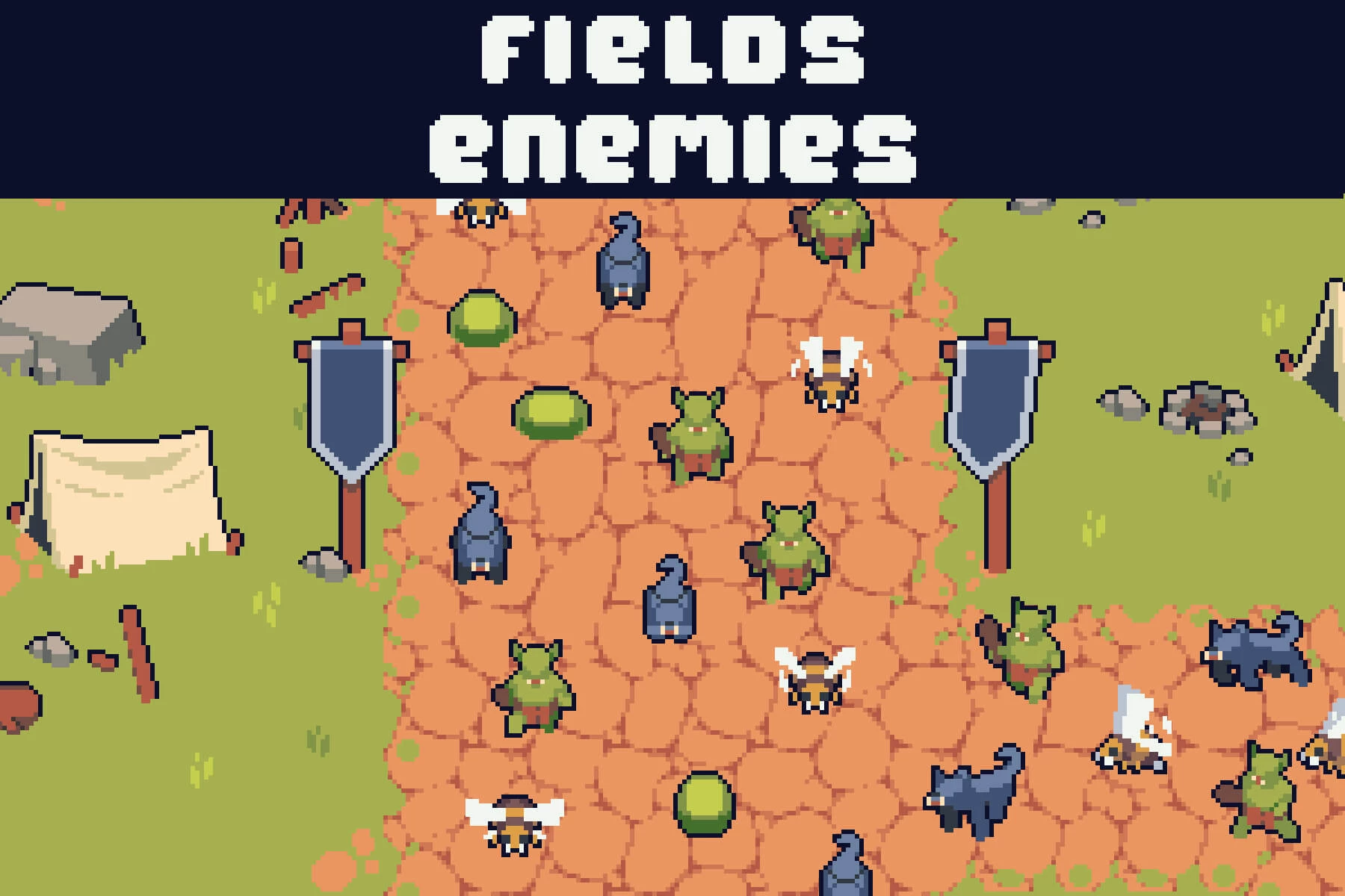 Field Enemies Pixel Art for Tower Defense