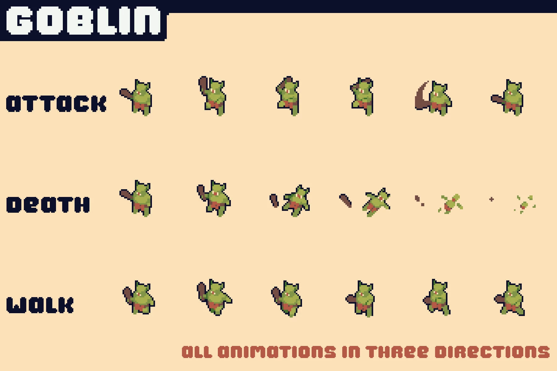 Field Enemies Pixel Art for Tower Defense