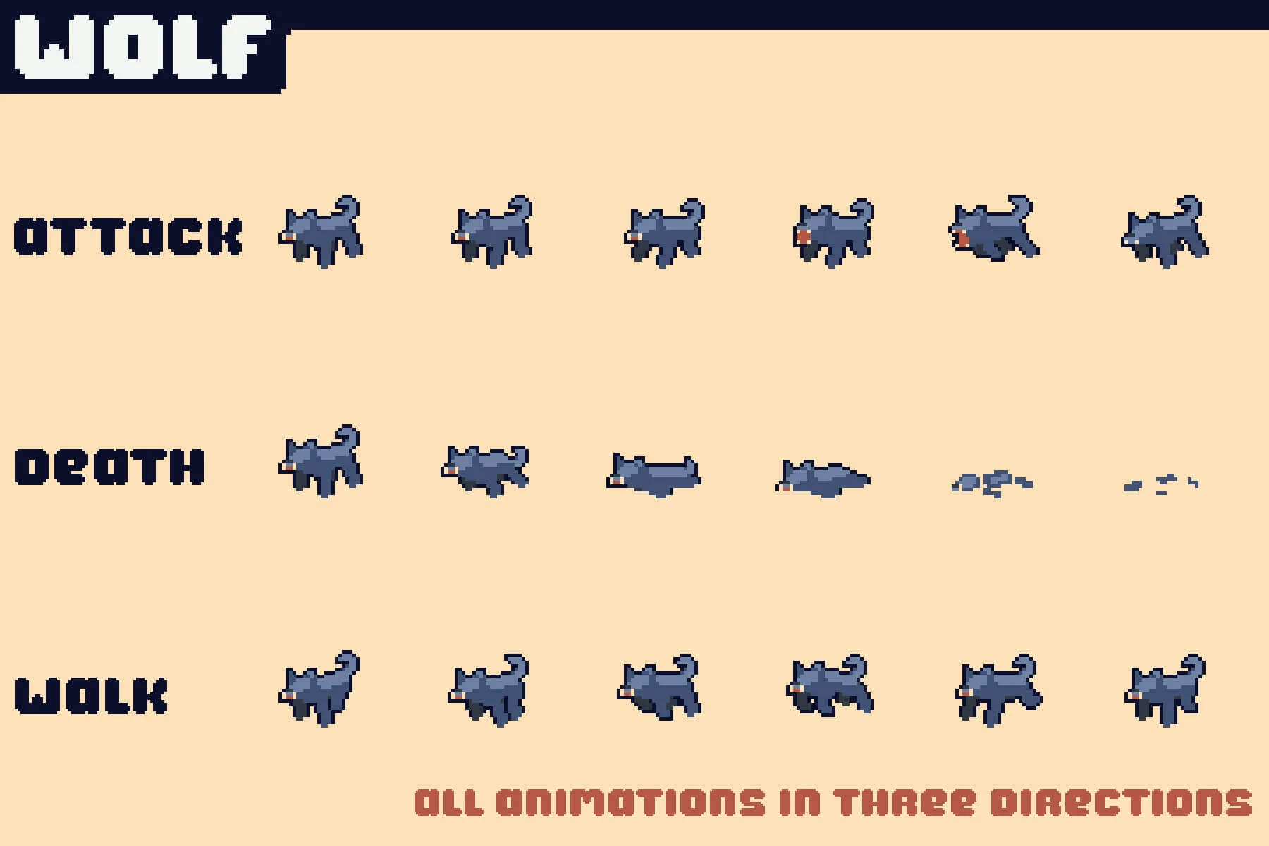 Field Enemies Pixel Art for Tower Defense