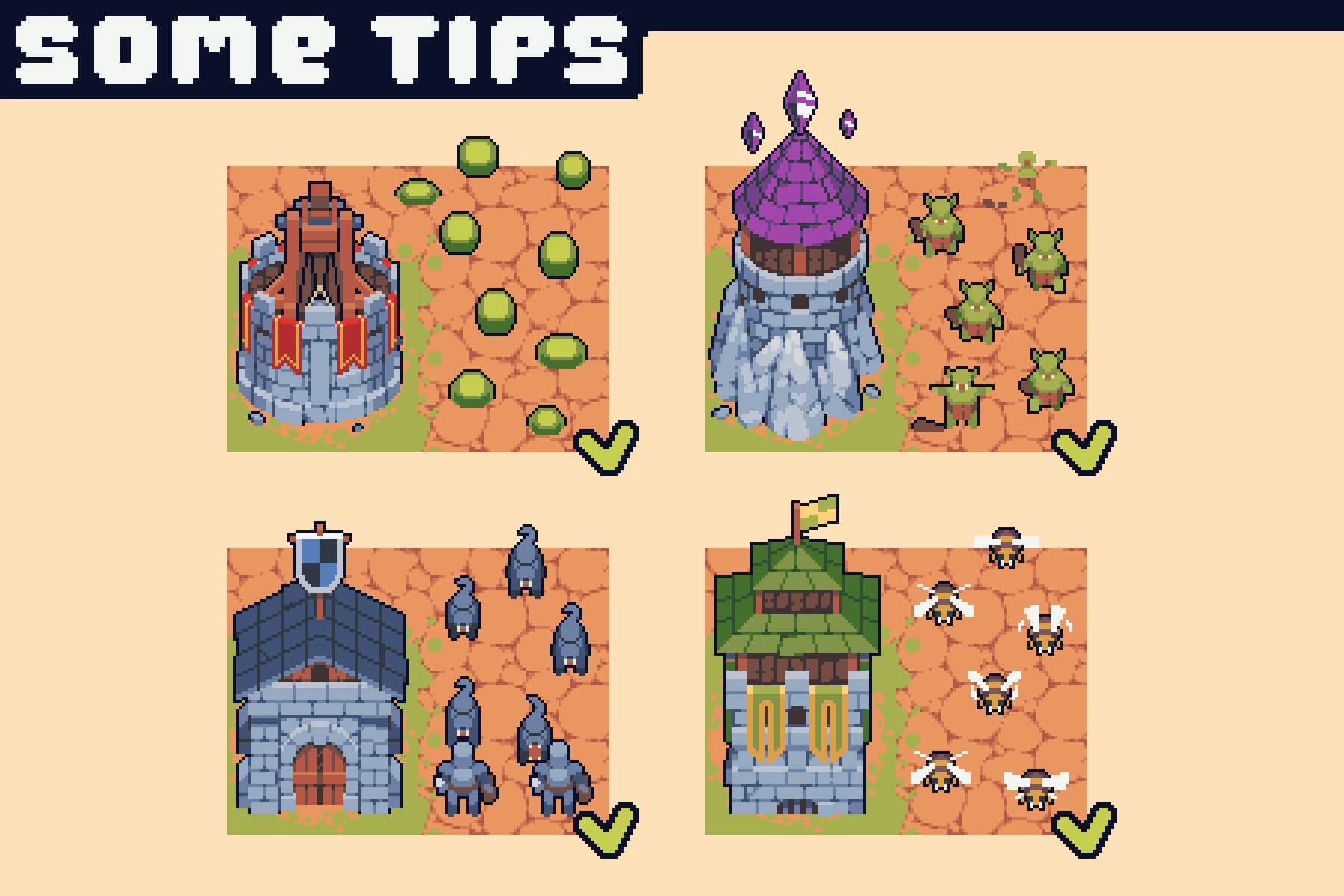 Field Enemies Pixel Art for Tower Defense