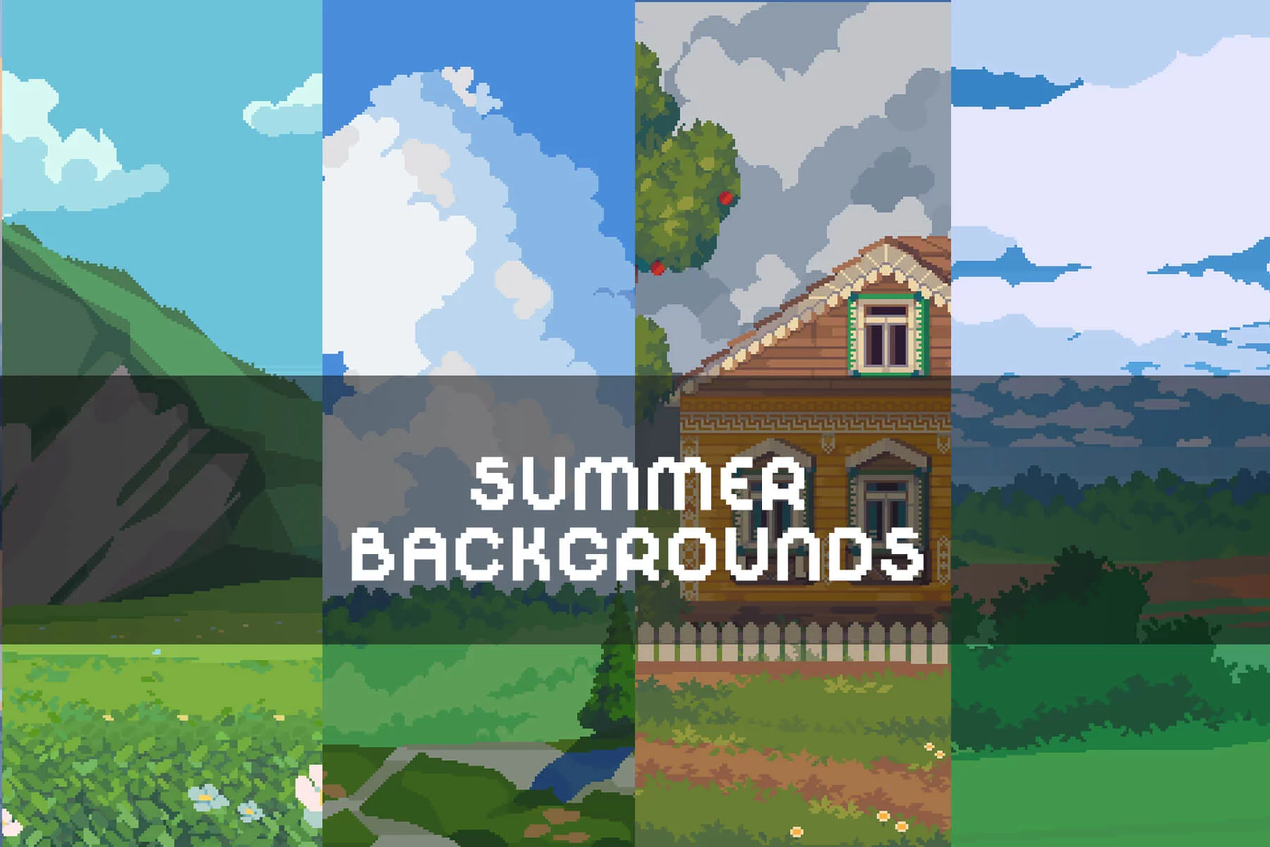 Summer Pixel Art Backgrounds