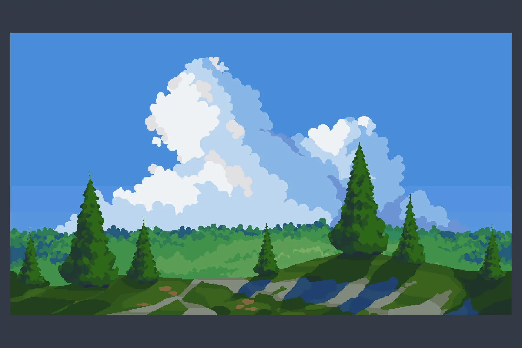Summer Pixel Art Backgrounds