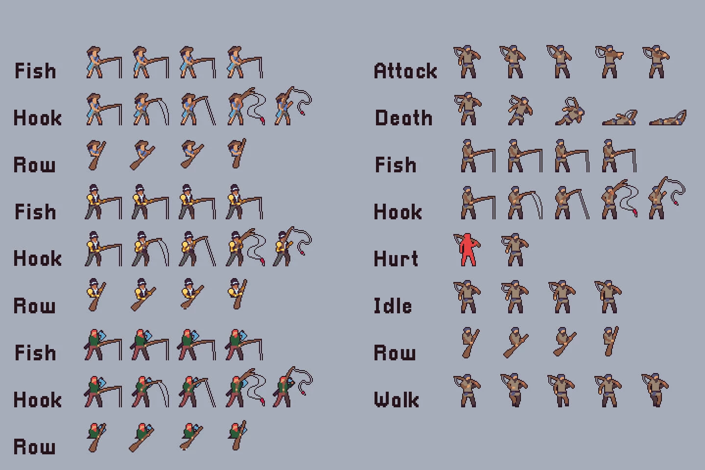 Fishing Game Assets Pixel Art Pack