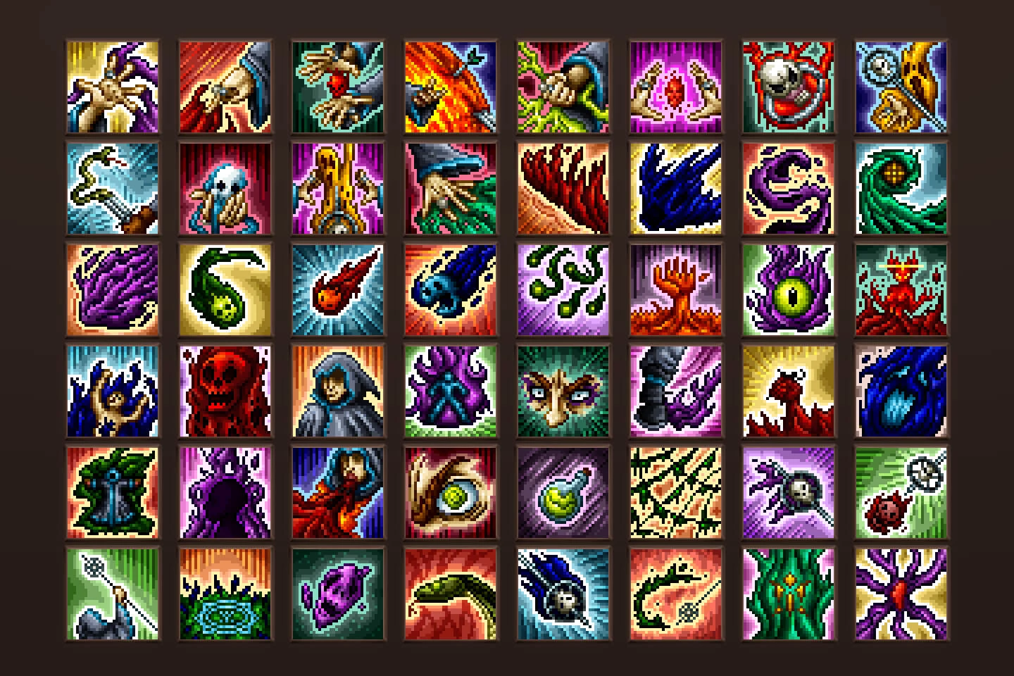 Warlock Skills Pixel Art Icons Pack