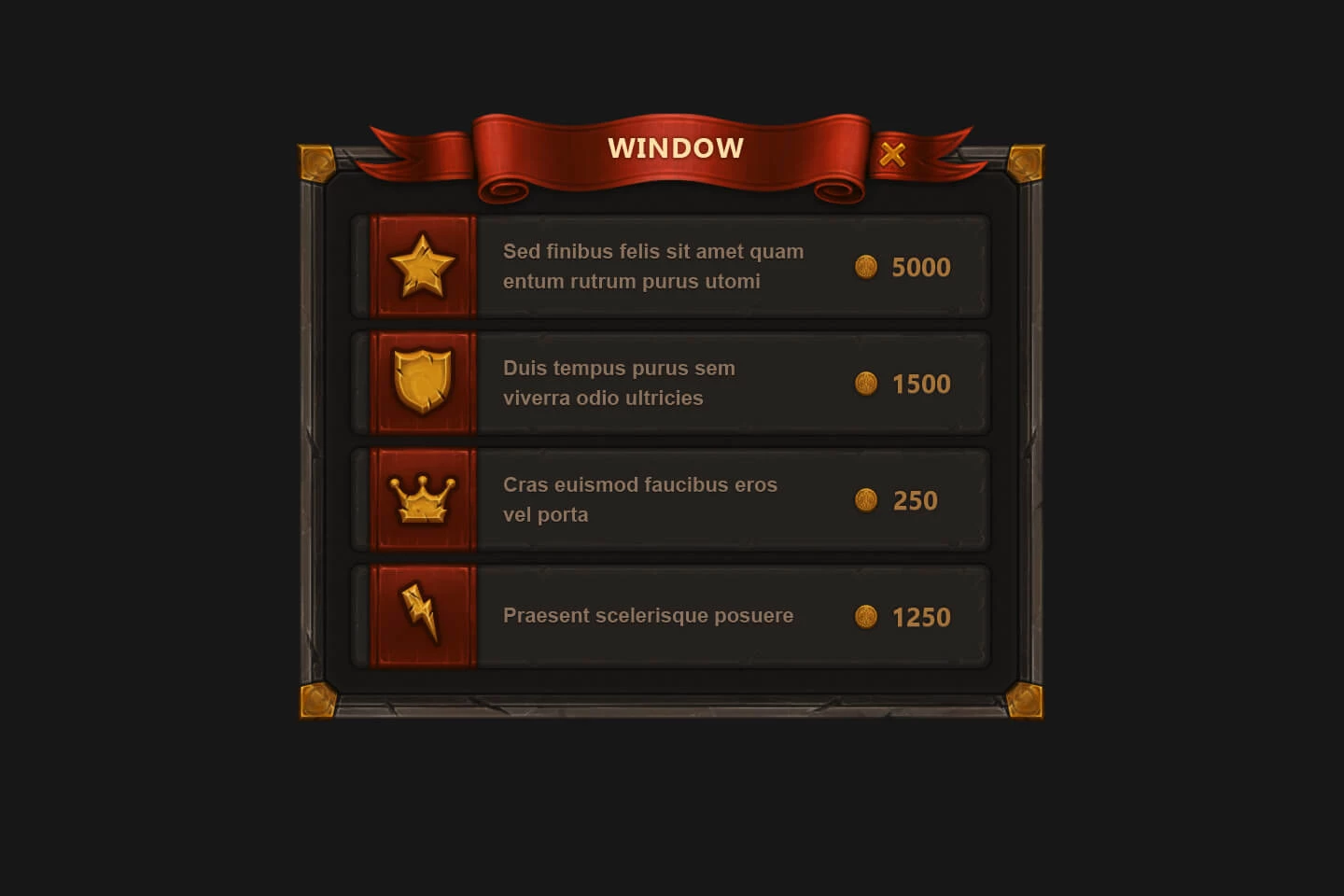 Mobile Fantasy Game Interface