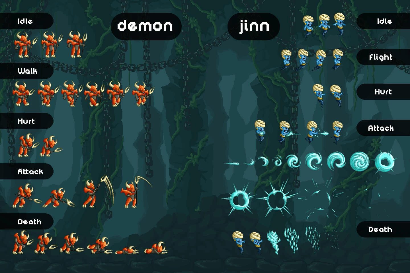 RPG Monster Sprites Pixel Art