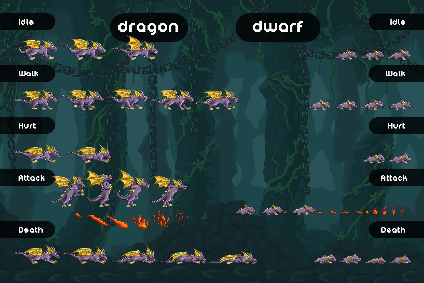 RPG Monster Sprites Pixel Art