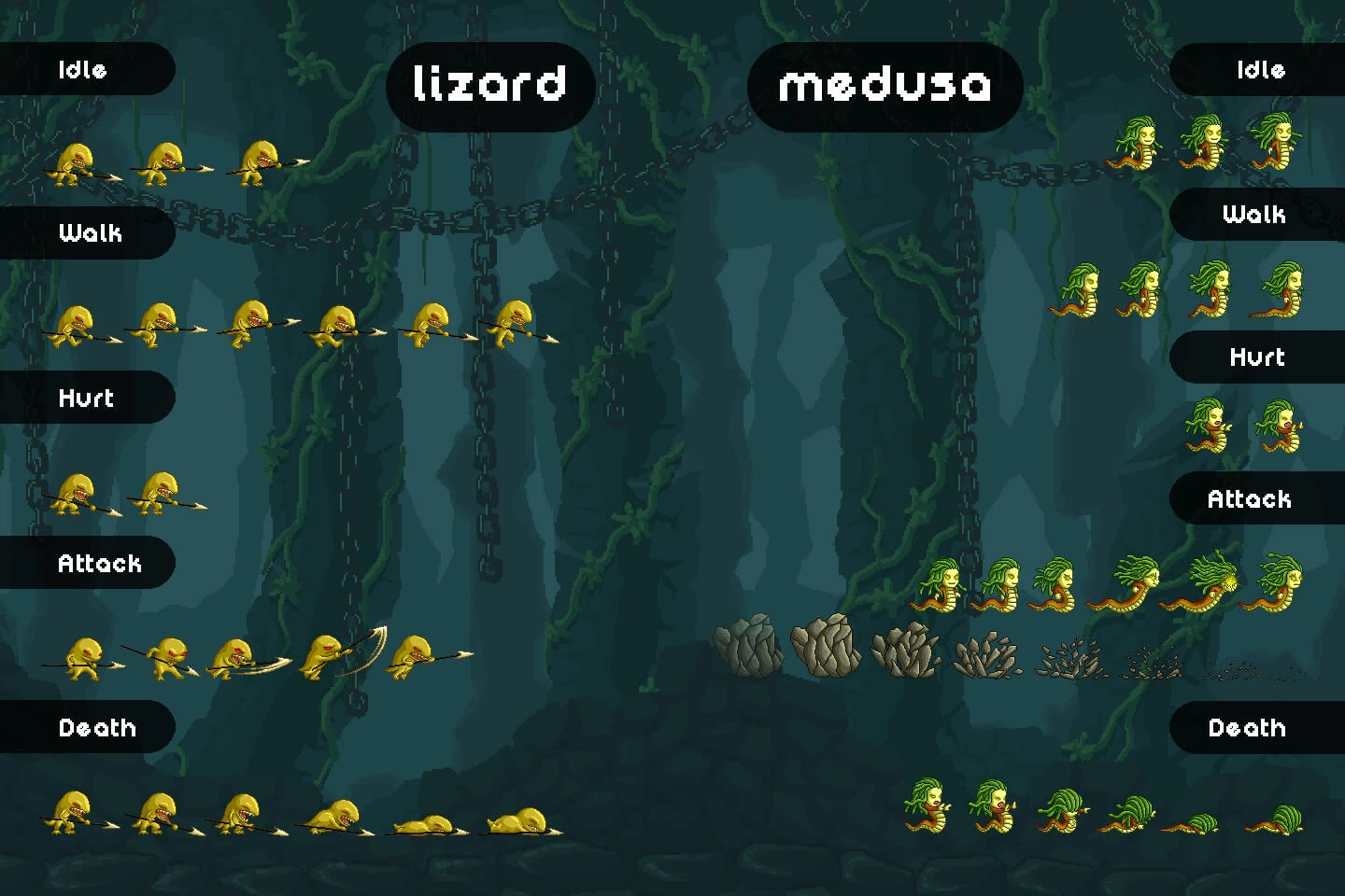 RPG Monster Sprites Pixel Art