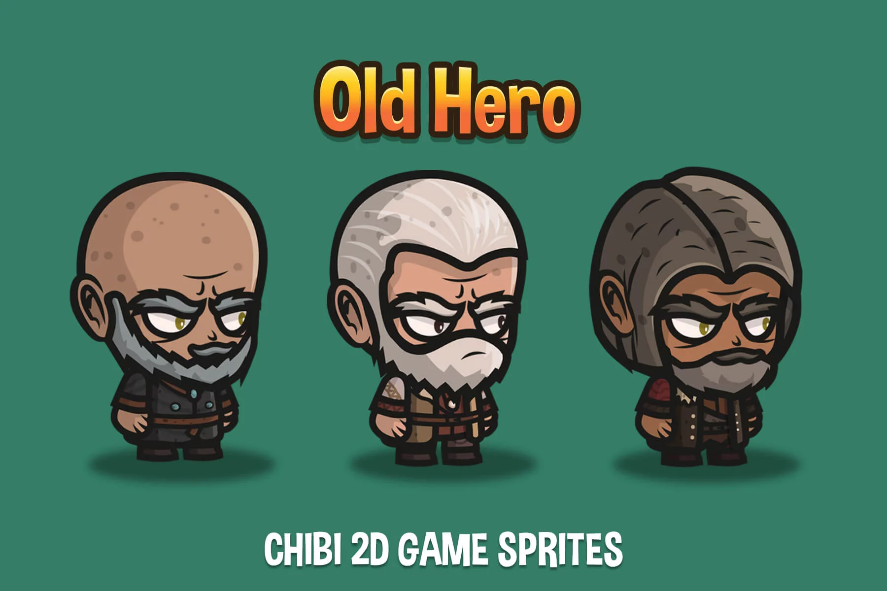 Old Hero Chibi Style Character Sprites
