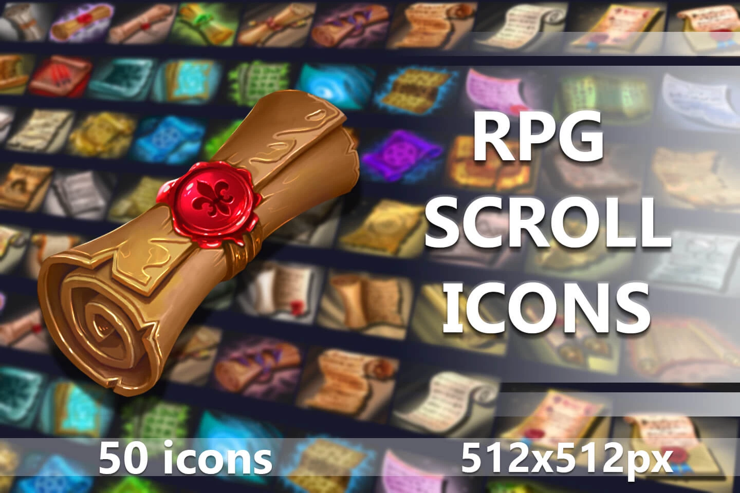 50 RPG Scroll Icons