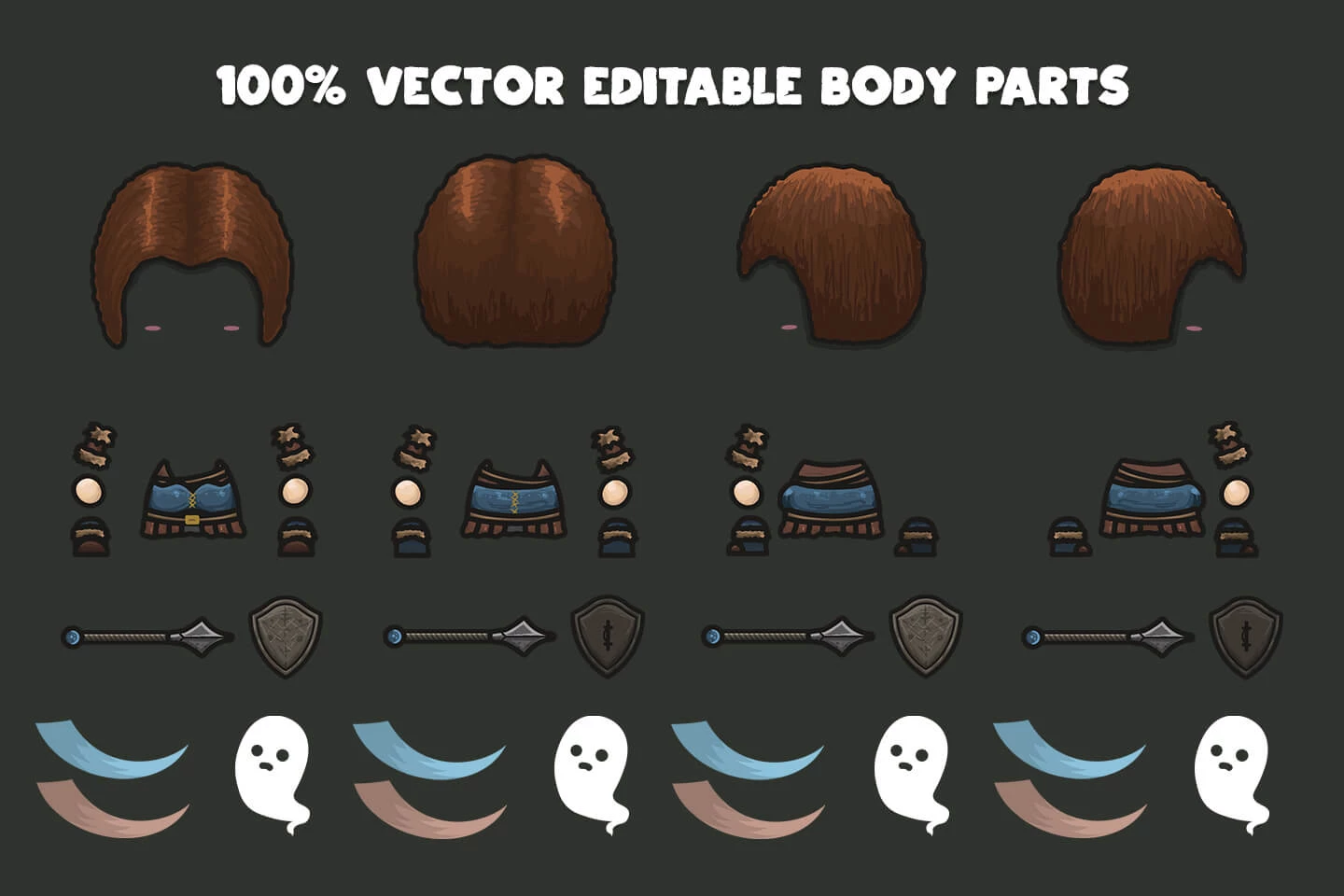 Woman Warrior 4-direction Sprites