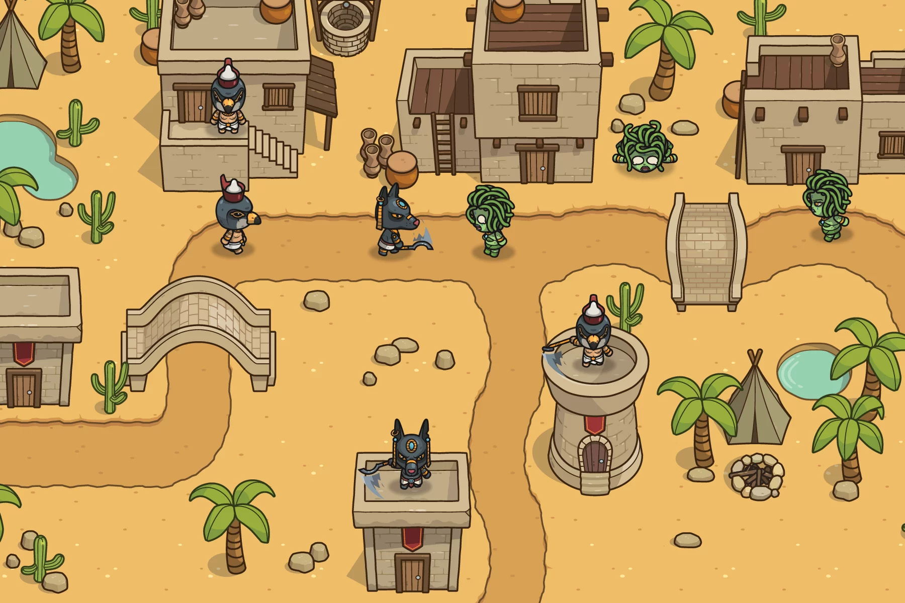 Mythology 2D Character Assets Anubis, Medusa & Horus