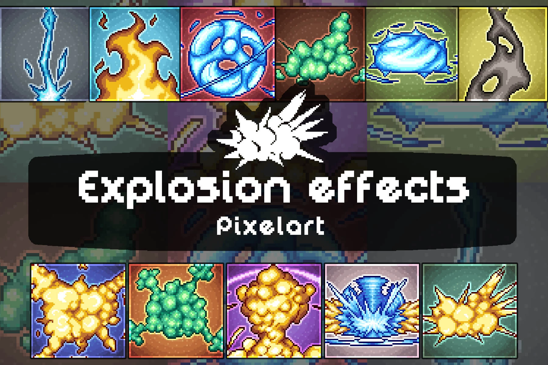 11 Pixel Art Explosion Sprites