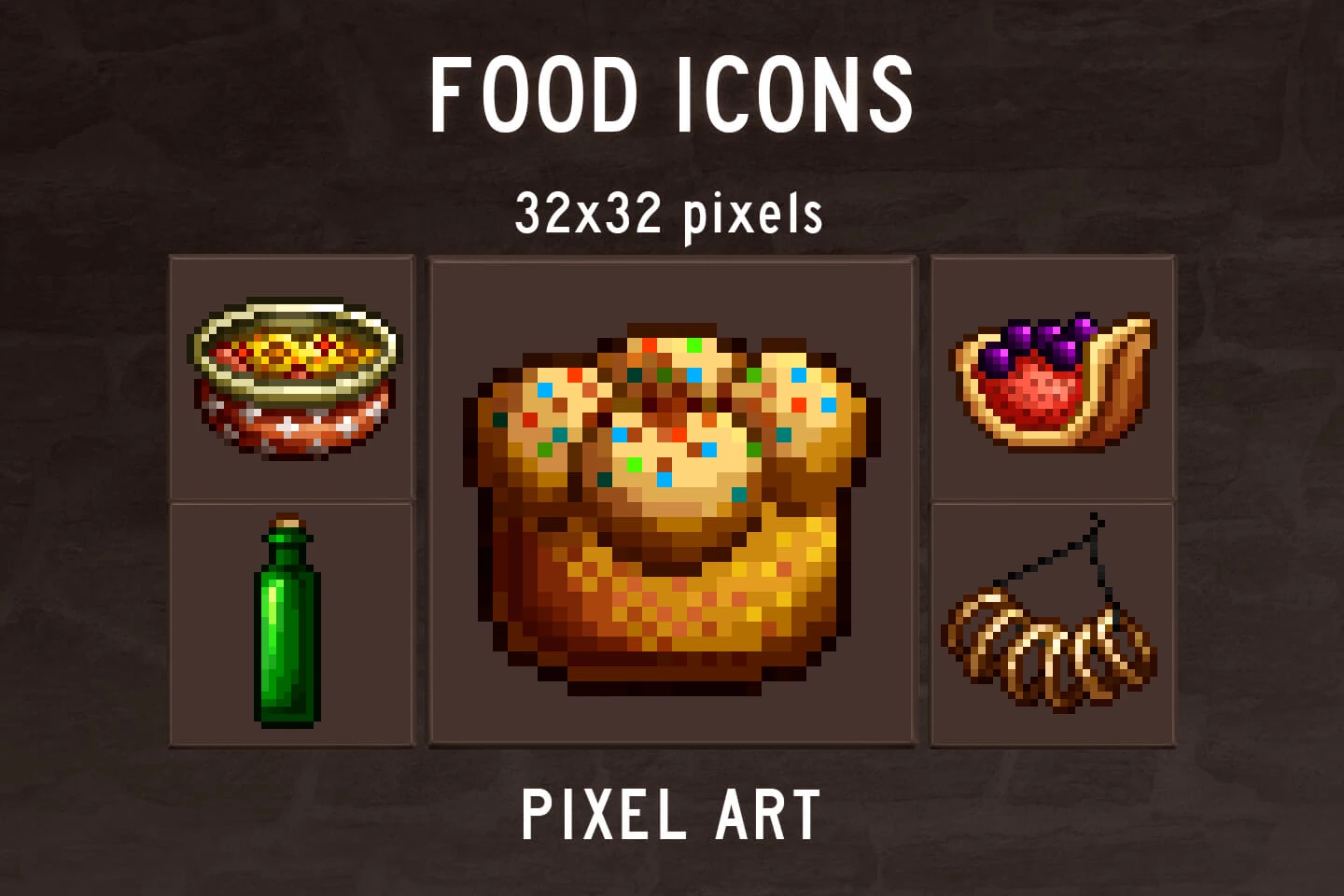 Food Icons Pixel Art Pack