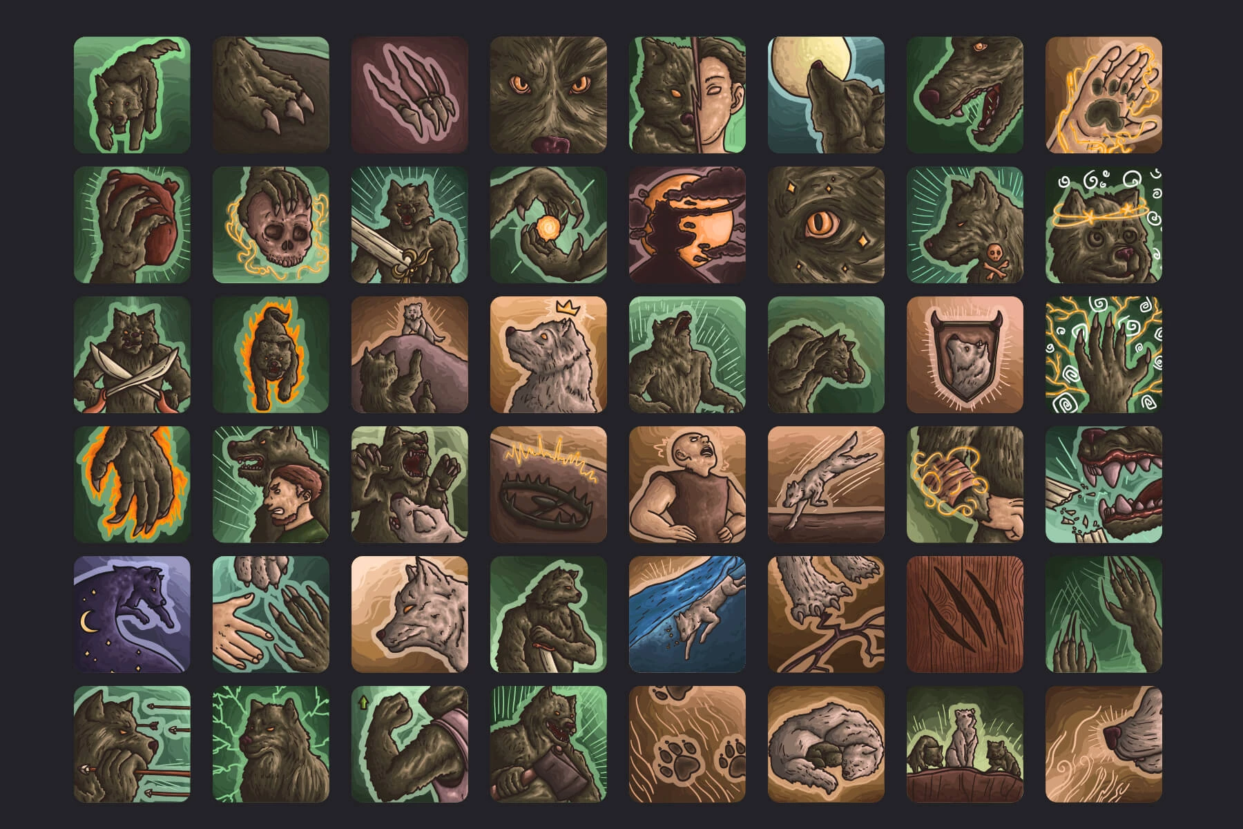 Werewolf Skills RPG Icon Pack