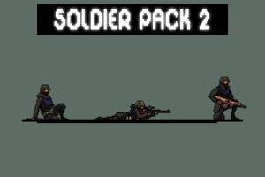 士兵角色精灵表像素艺术包2：3个高品质军事角色