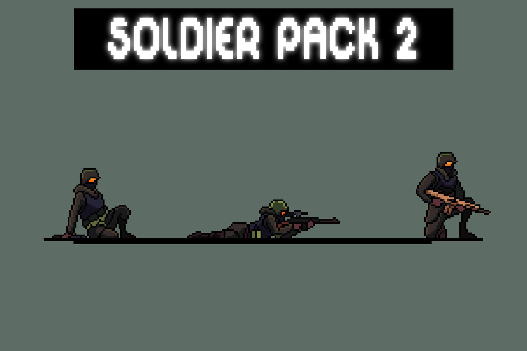Soldier Character Sprite Sheets Pixel Art Pack 2