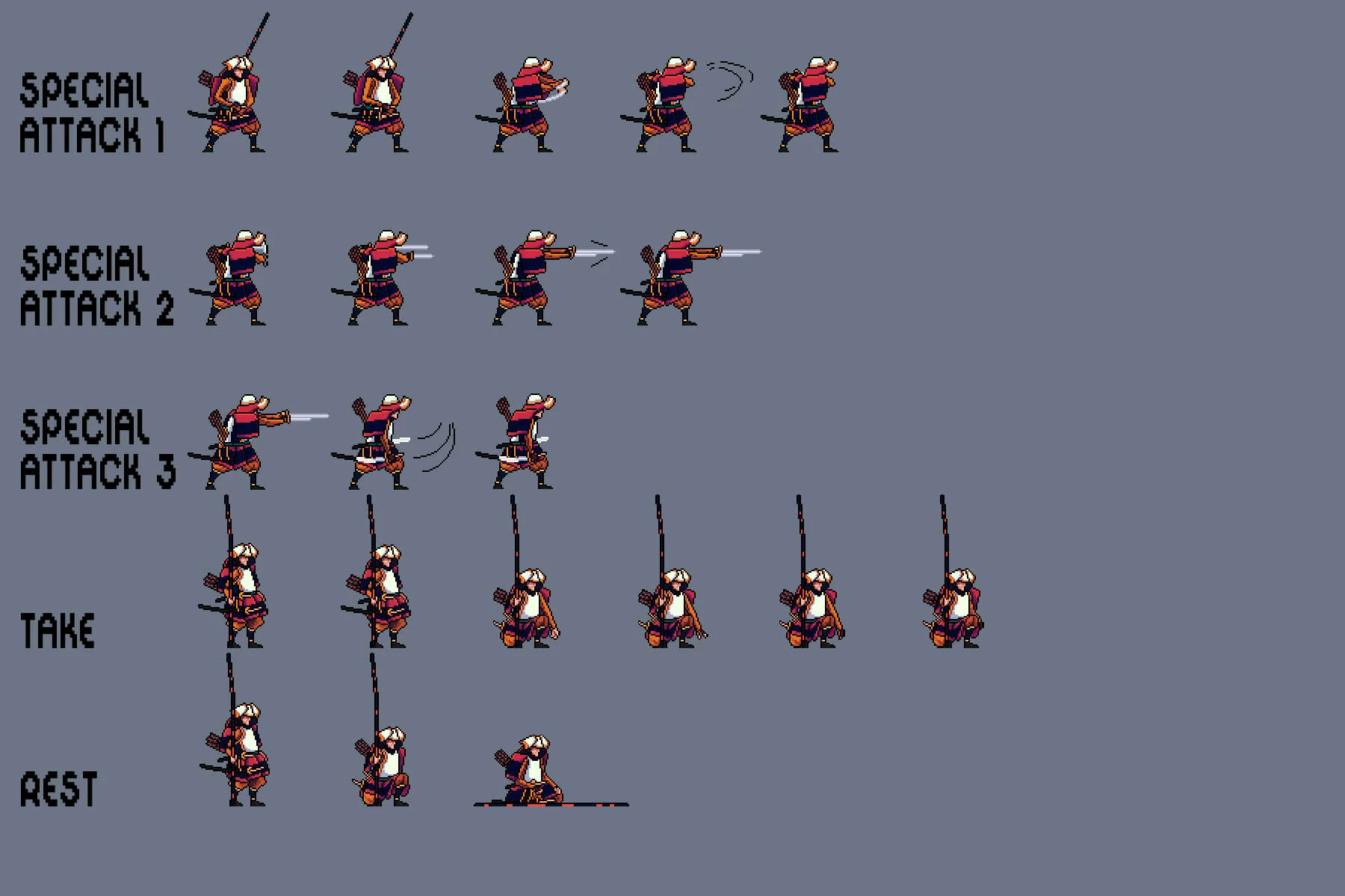 Samurai Pixel Art Sprites Pack 2