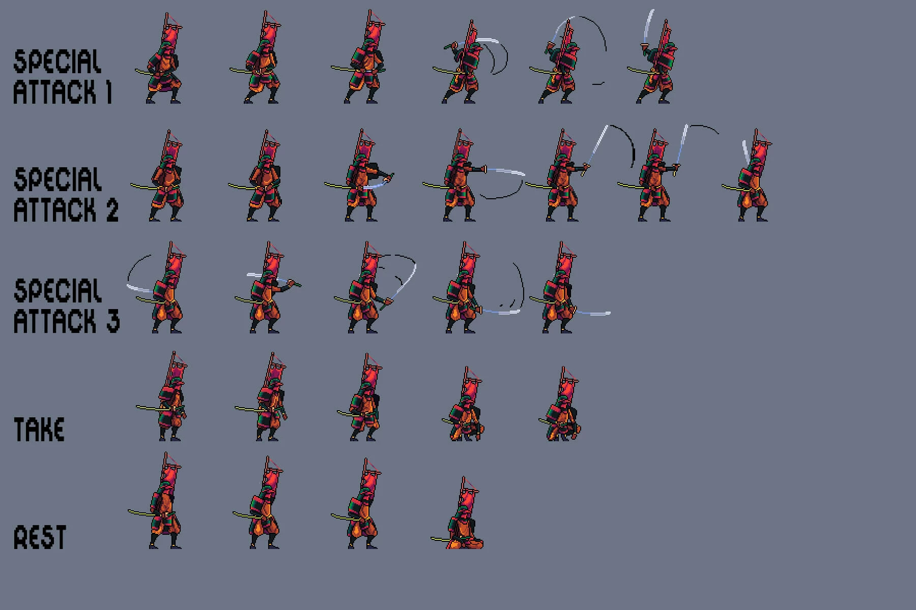 Samurai Pixel Art Sprites Pack 2