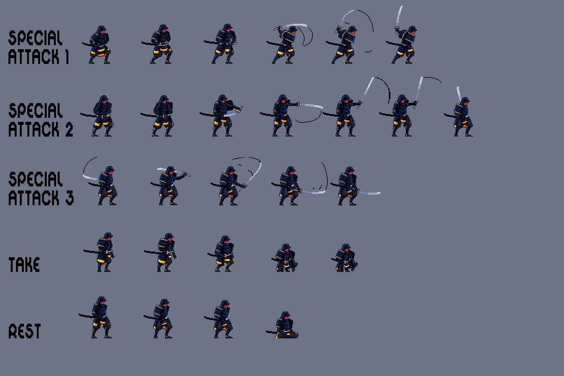 Samurai Pixel Art Sprites Pack 2