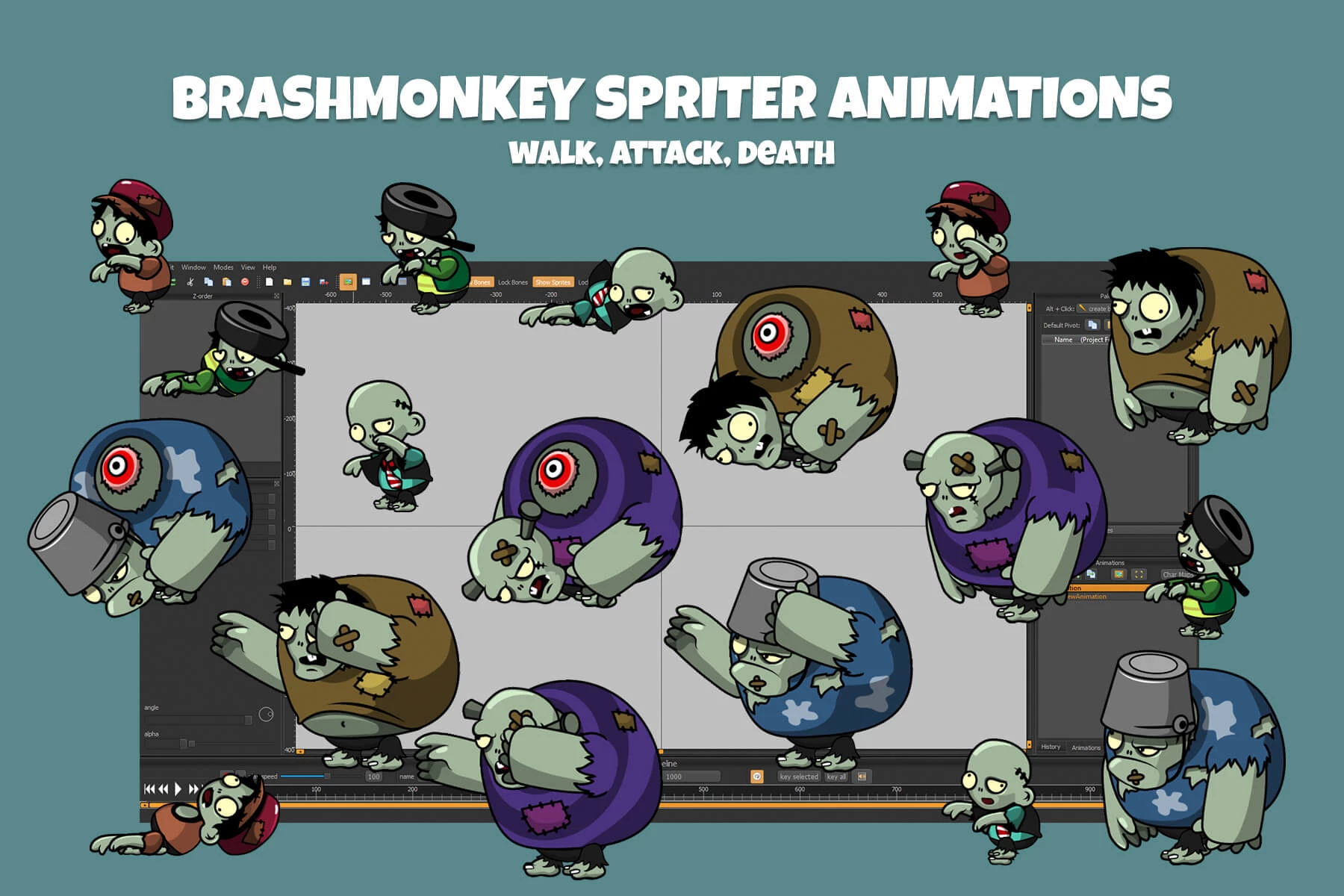 Zombie Character Sprite Set