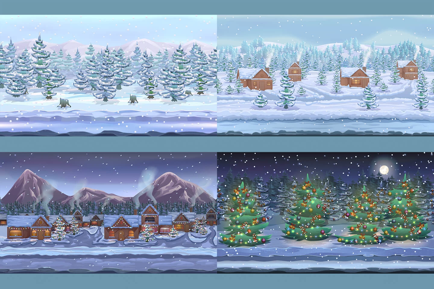 Winter Holiday Game Backgrounds
