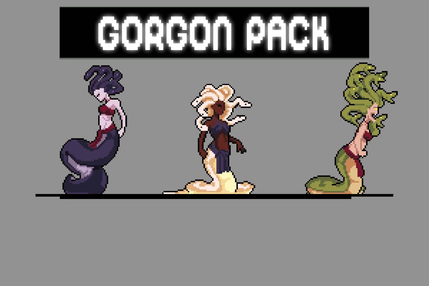 Gorgon Pixel Art Character Sprite Sheets