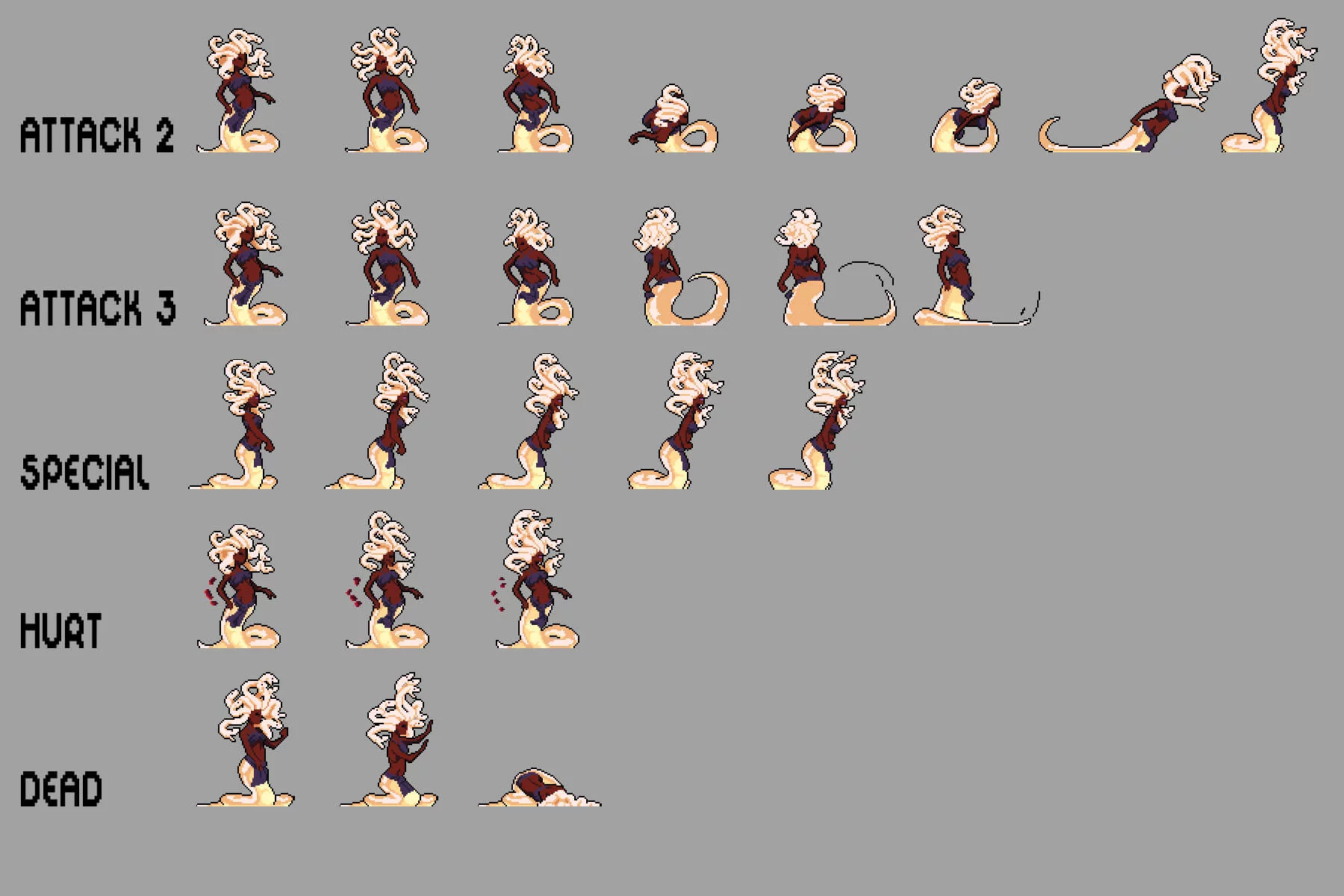 Gorgon Pixel Art Character Sprite Sheets