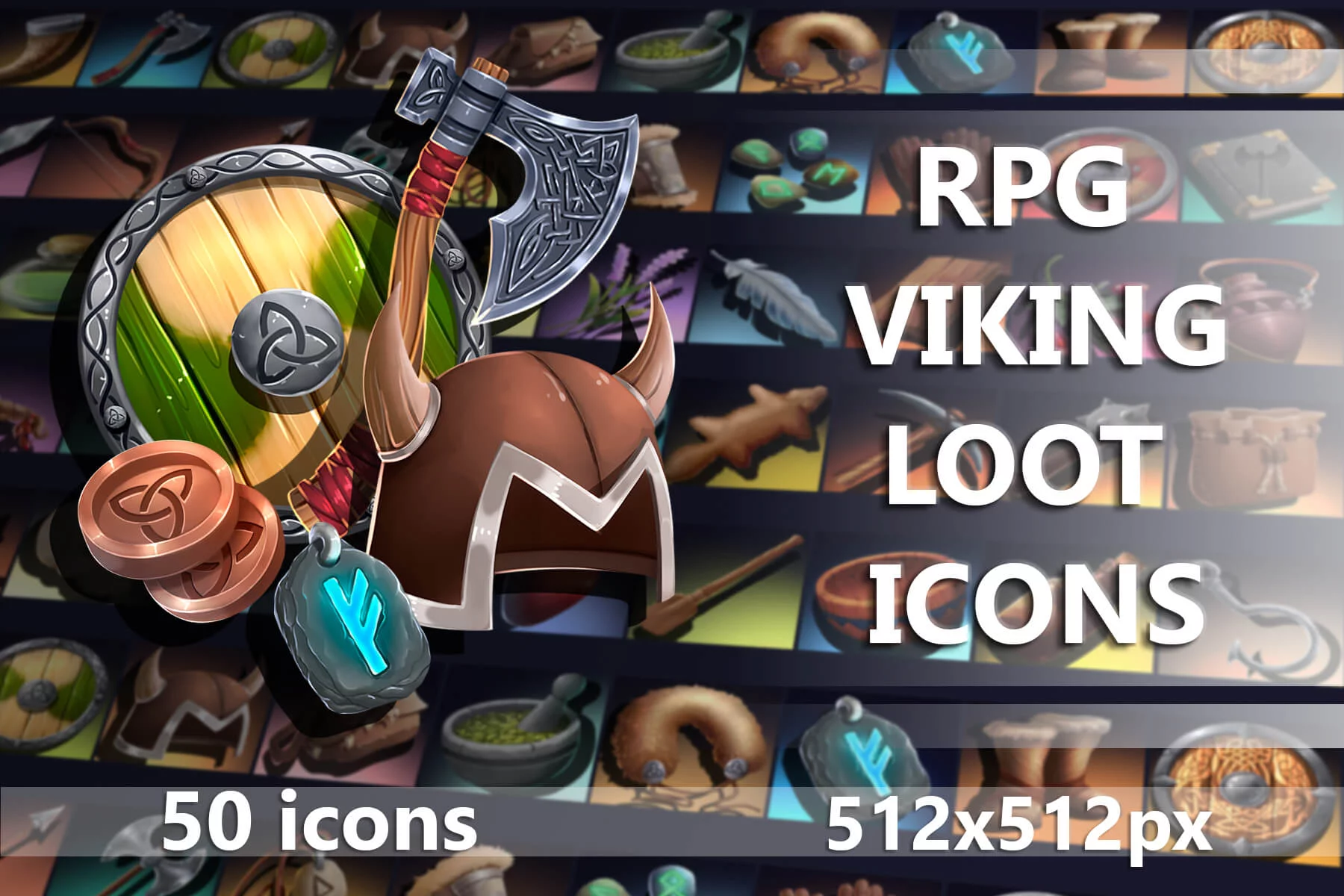 RPG Viking Loot Game Icons 512×512