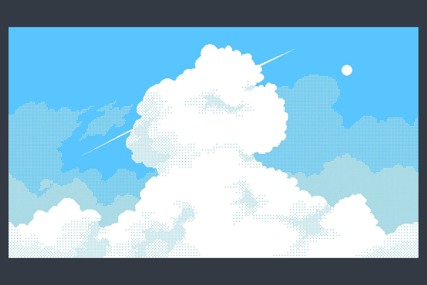 1-bit Sky and Clouds Pixel Backgrounds