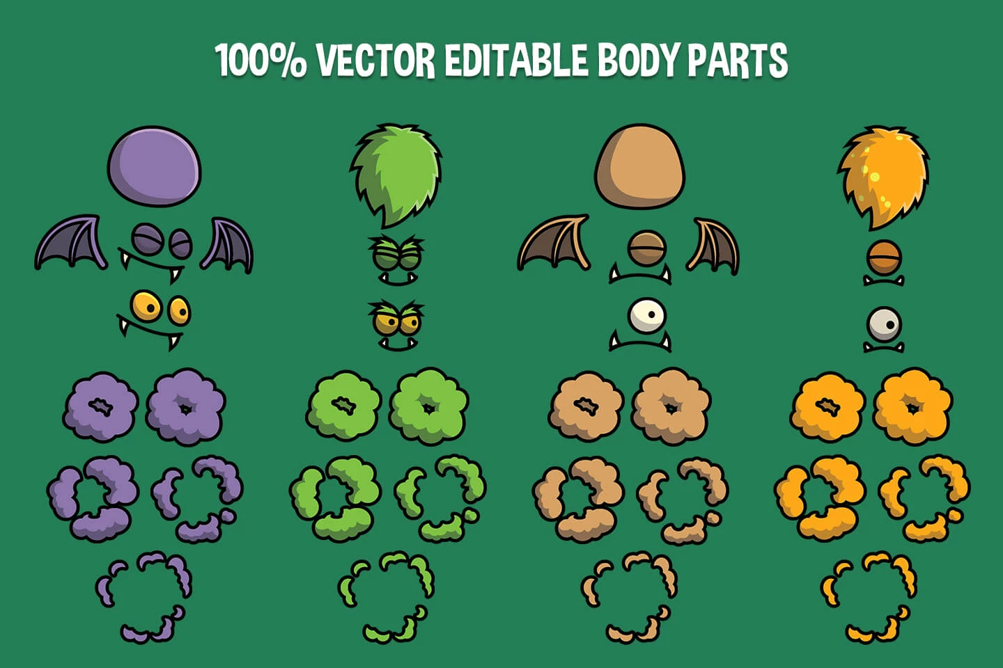 Flying Monster 2D Character Sprites
