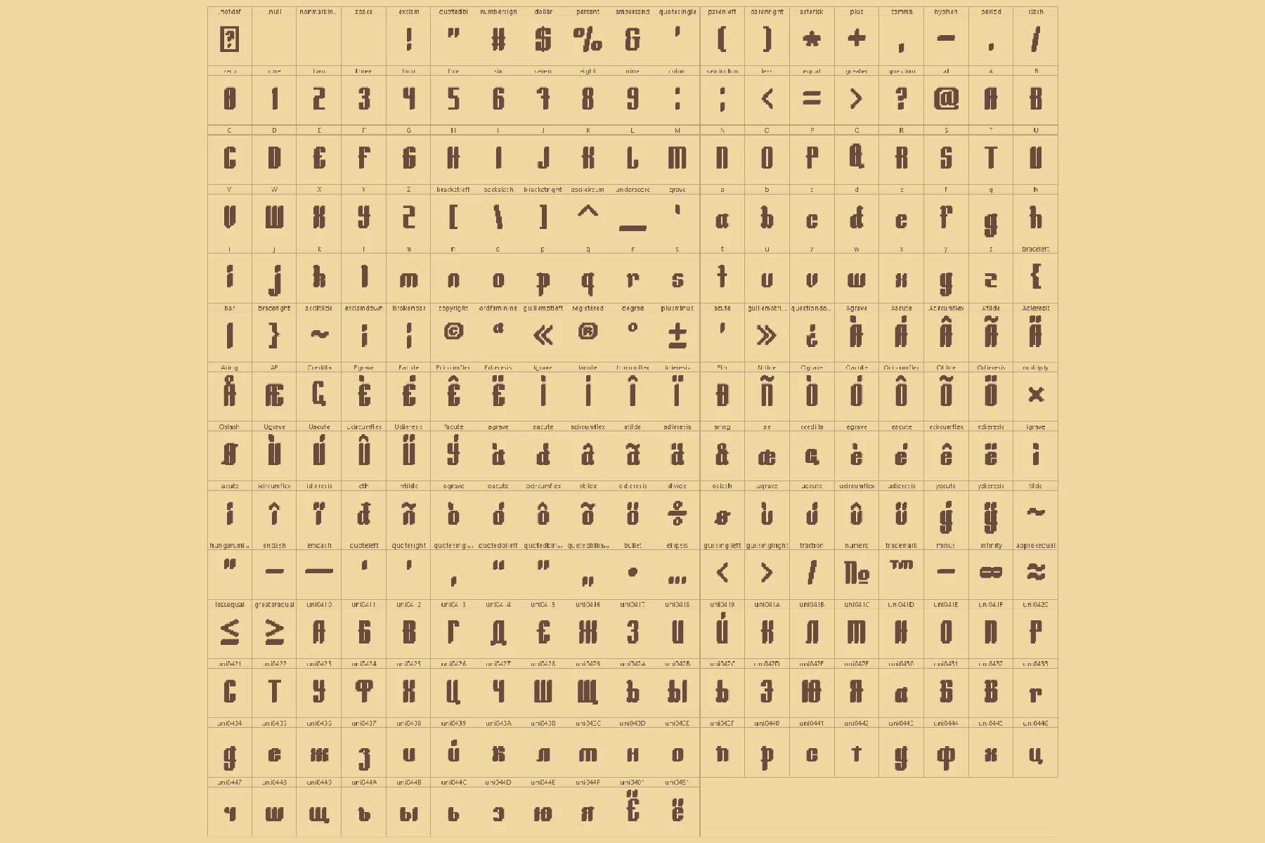 Simplified Medieval Gothic Pixel Font For Video Games