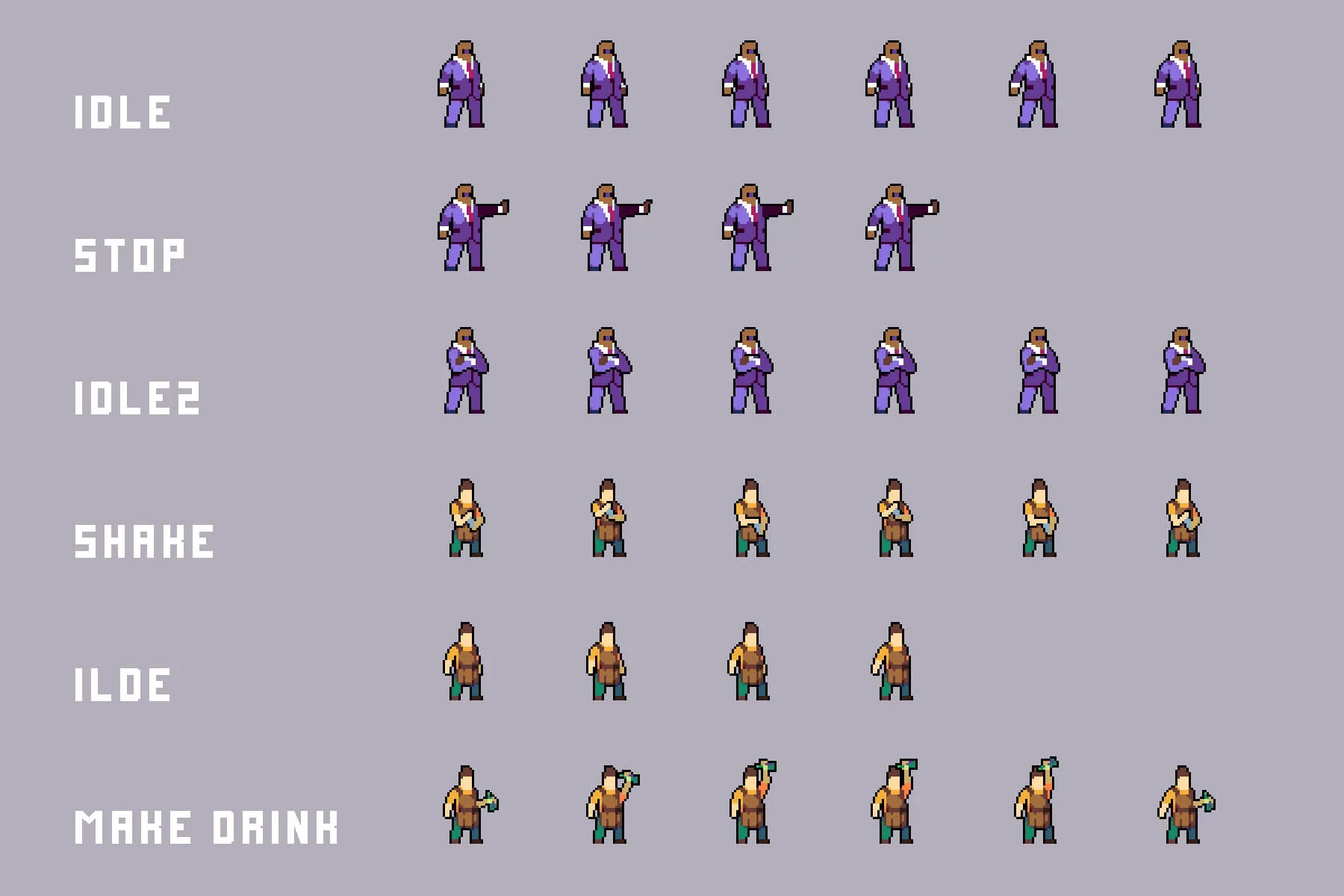 Cyberpunk Pixel Bar & Cafe NPC Asset Pack