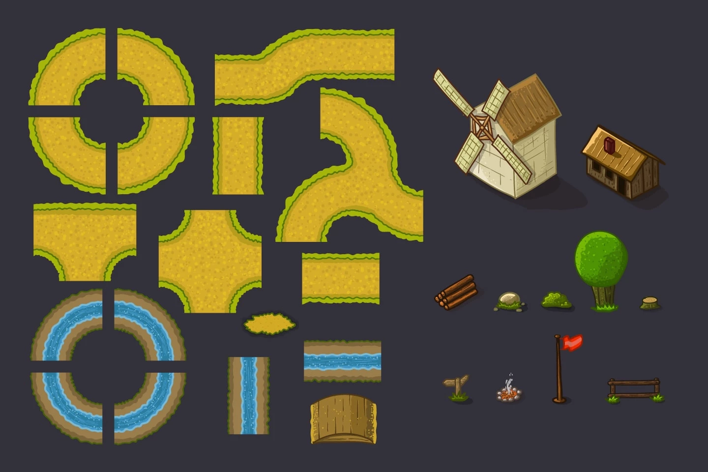 Tower Defense Game Tilesets