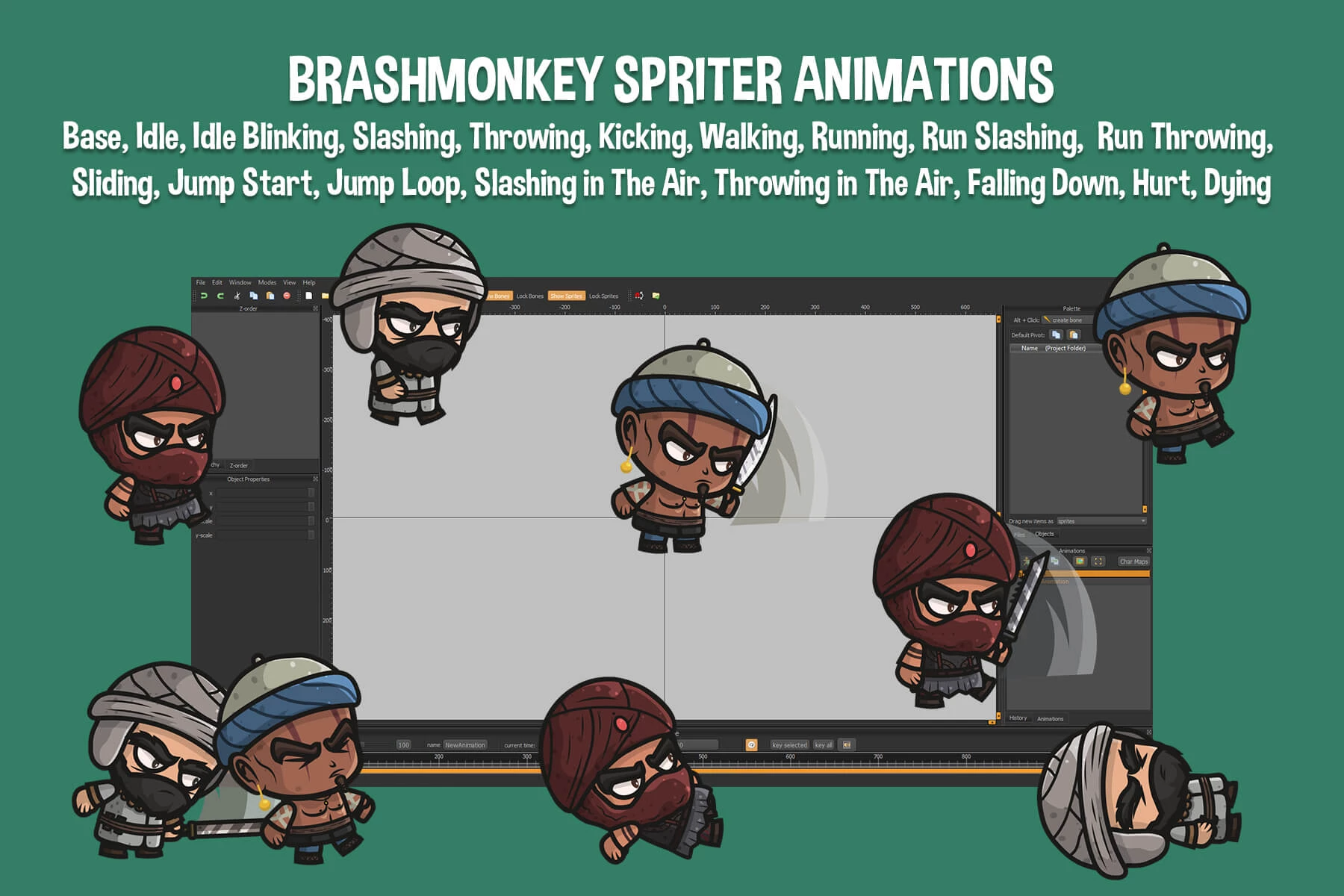 Persian and Arab Warriors Chibi Character Pack