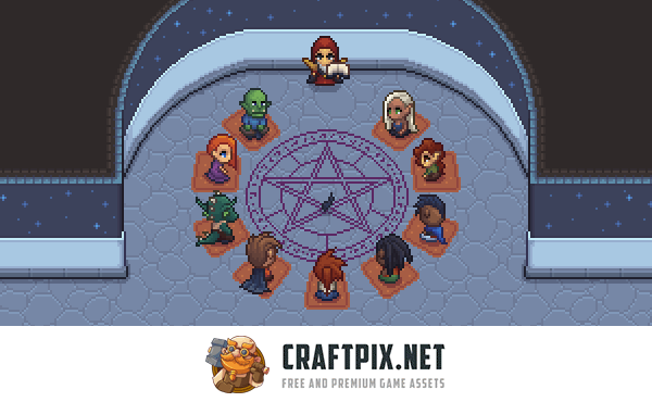 Mage Tower Top-Down Pixel Art Asset Pack