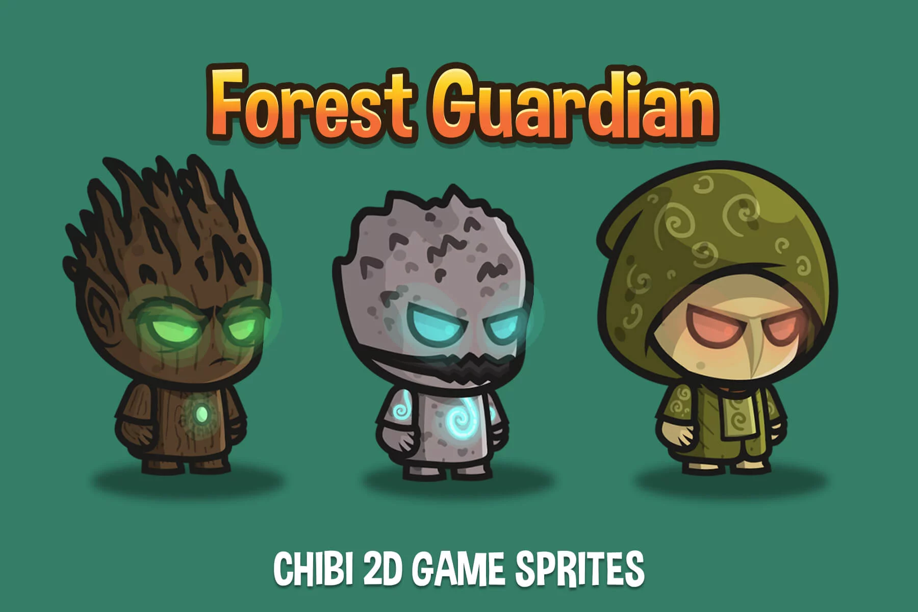 Forest Guardian Chibi Character Sprites