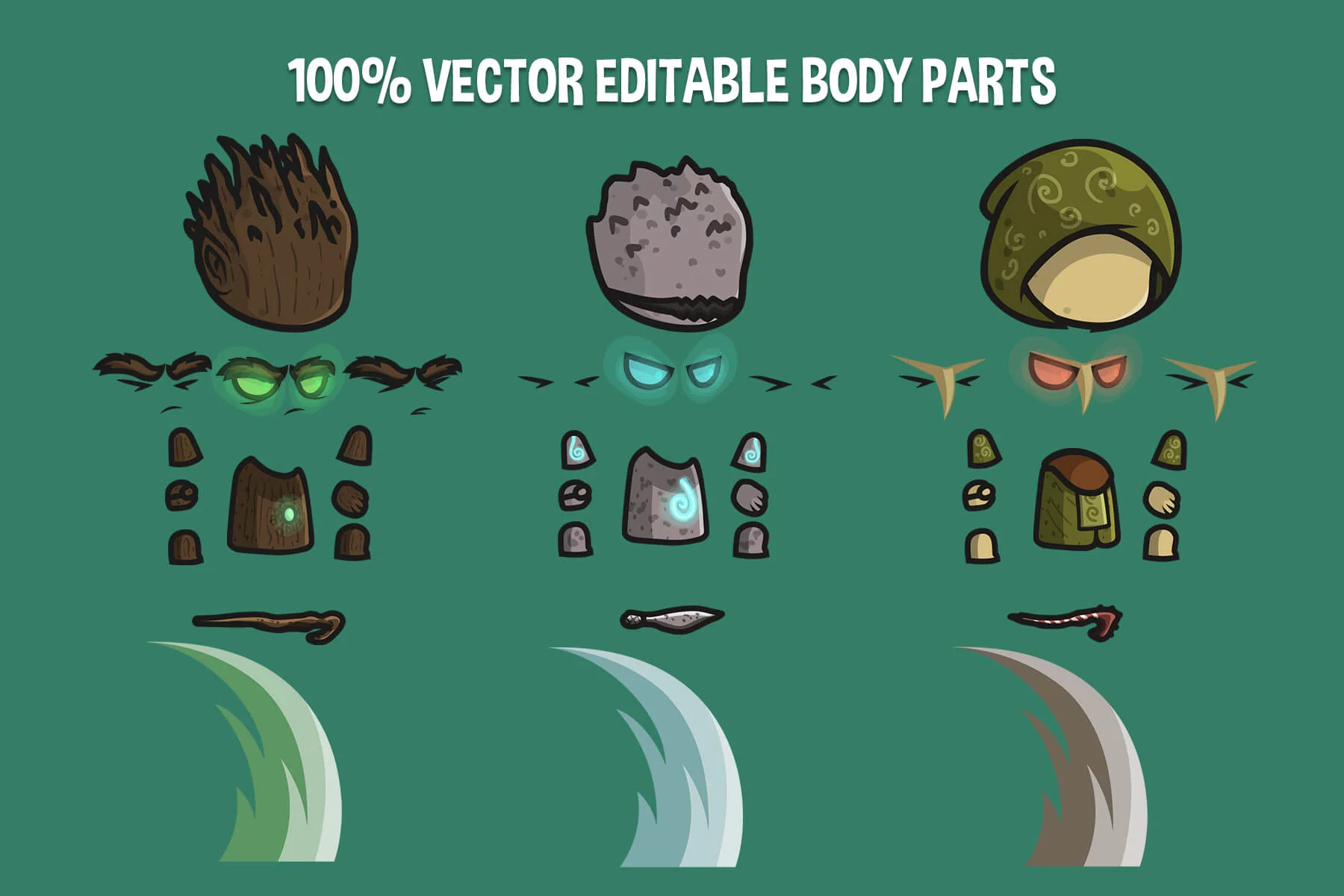 Forest Guardian Chibi Character Sprites